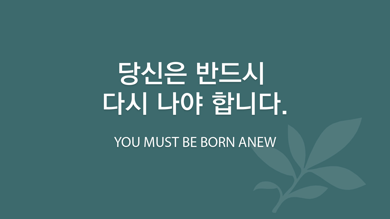 당신은 반드시 다시 나야 합니다.